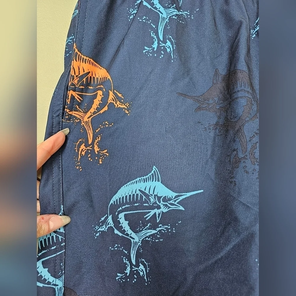 Rainforest Men's Catch Quick Dry Swim Trunks, Swordfish Navy Bering Sea